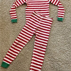 Hanna Andersson Christmas Red and White Striped Organic Cotton Pajamas